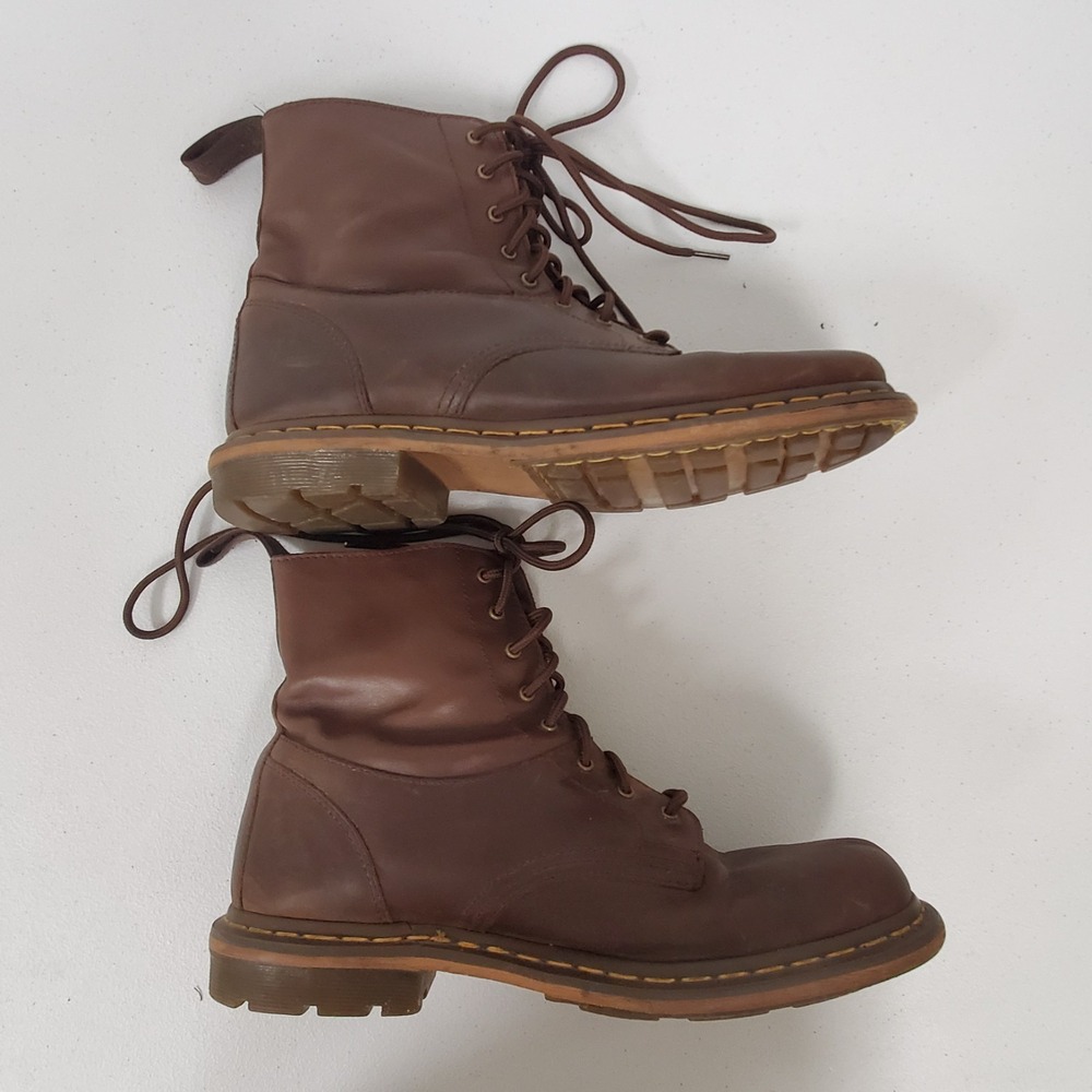 Dr Martens Doc Mens Tristan Boots Size 11 Chocolate Brown Leather Combat Lace Up - Picture 5 of 12